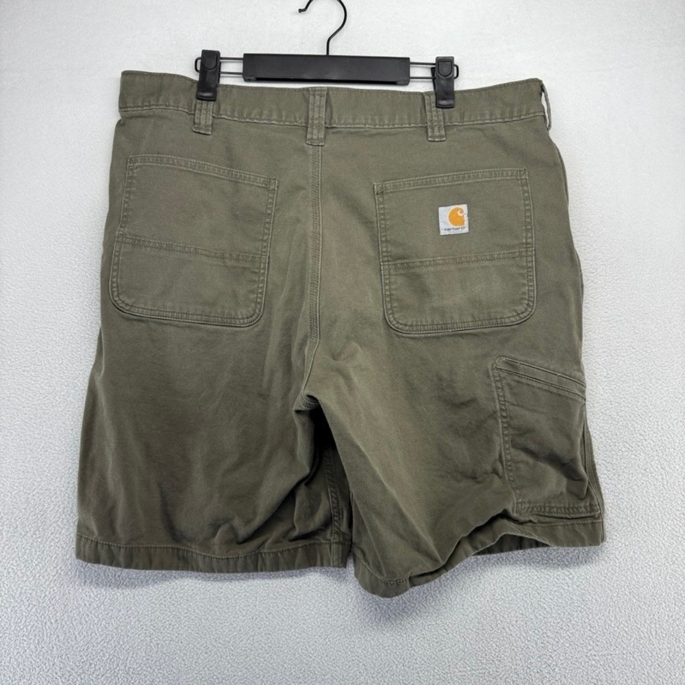 Carhartt Shorts Mens 38 fit 36 Green Relaxed Fit Carpenter Workwear Duck Canvas